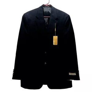 Michael Kors Mens 38R Navy Blue Two Button Wool Sport Coat Suit Jacket NWT